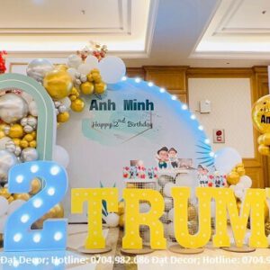 Trang trí sinh nhật sang trọng cho bé trai 2 tuổi