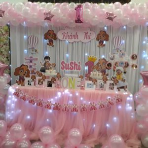 Backdrop thôi nôi cho bé gái