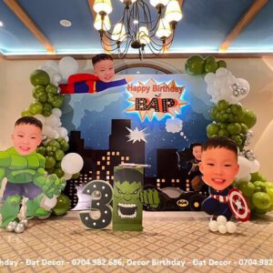 Trang trí sinh nhật chủ đề siêu anh hùng