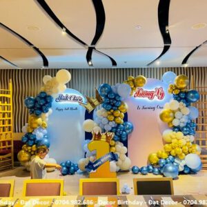 Backdrop sinh nhật chủ đề song sinh