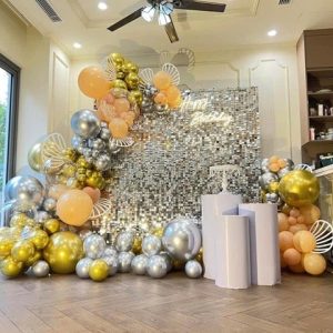 Trang trí background rèm sequin cho người lớn
