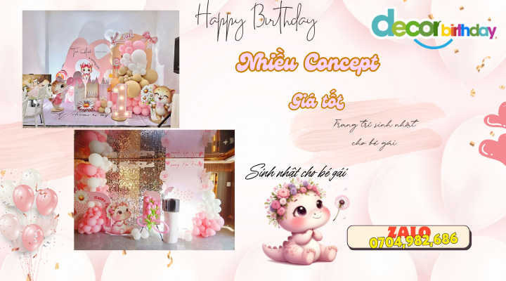 Trang trí sinh nhật cho bé gái