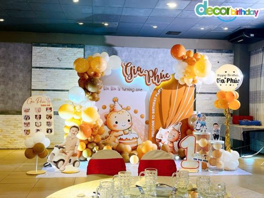 Trang trí thôi nôi sinh nhật cho bé trai