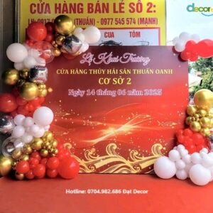 Background trang trí khai trương