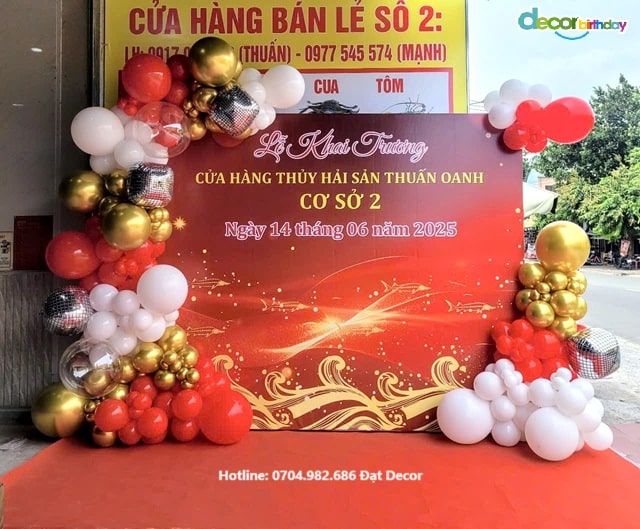 Background trang trí khai trương