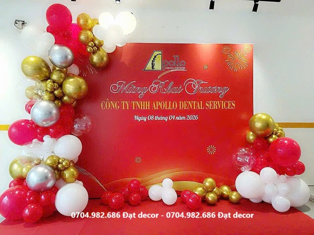 Mẫu backdrop khai trương văn phòng công ty đẹp và chuyên nghiệp